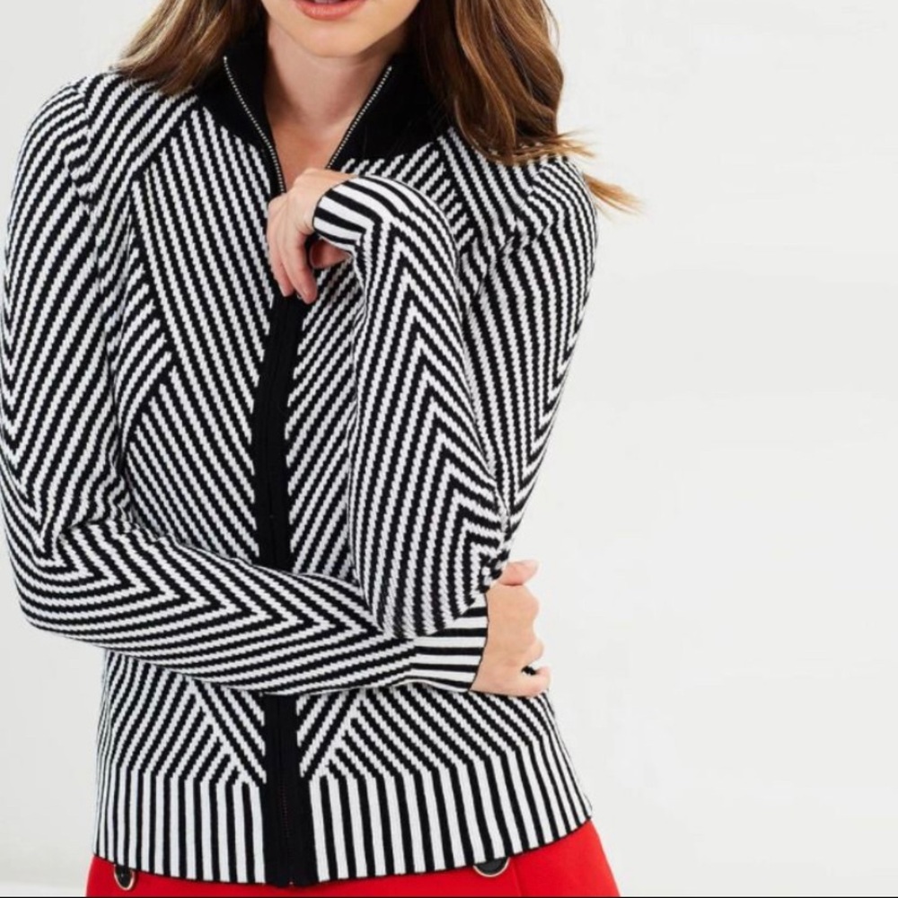 Karen millen black and white sweater size small